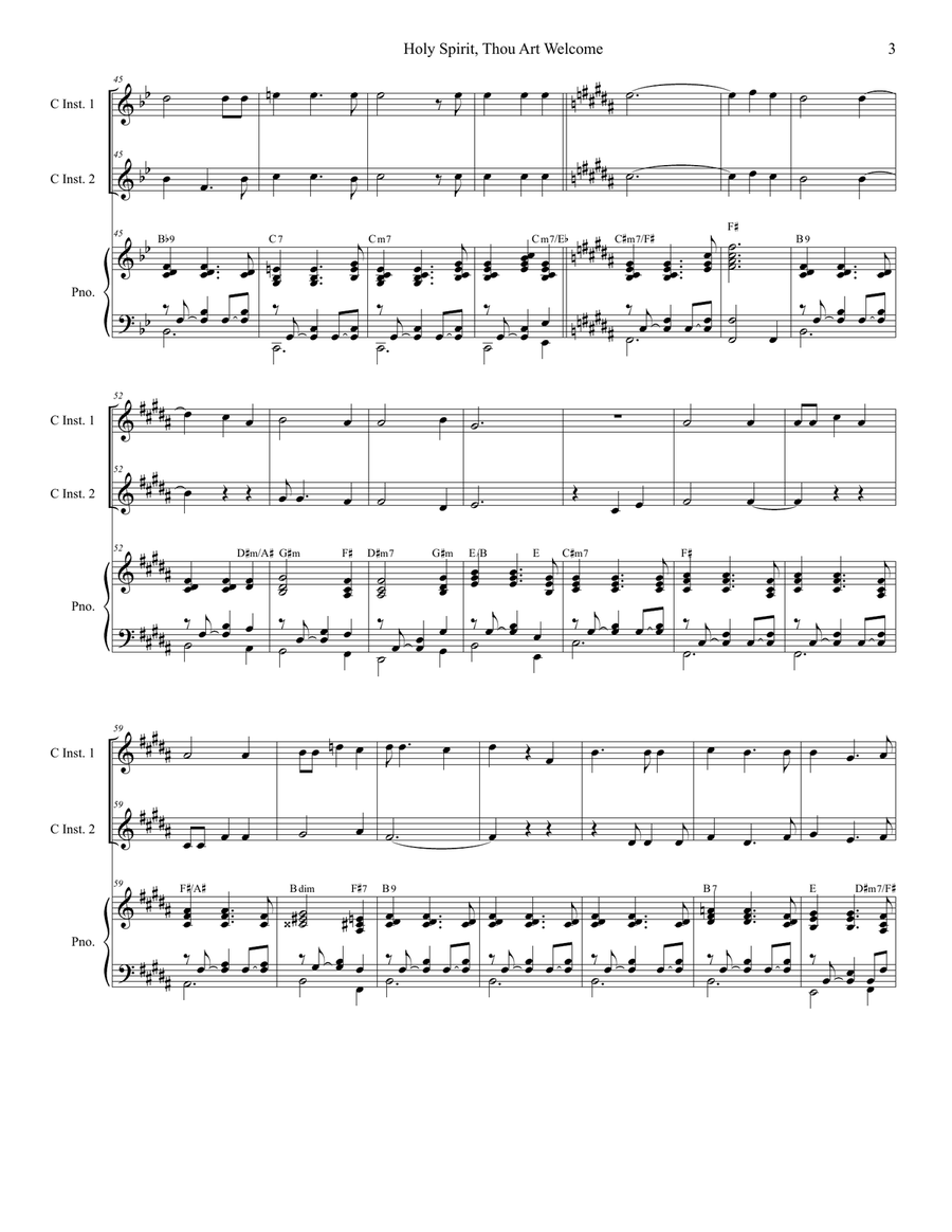 Holy Spirit, Thou Art Welcome Flute scores gallery preview page 3