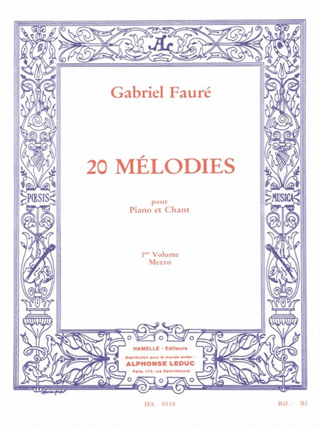 20 Melodies Pour Piano Et Chant Vol 1 Mezzo