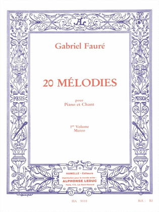Book cover for 20 Melodies Pour Piano Et Chant Vol 1 Mezzo