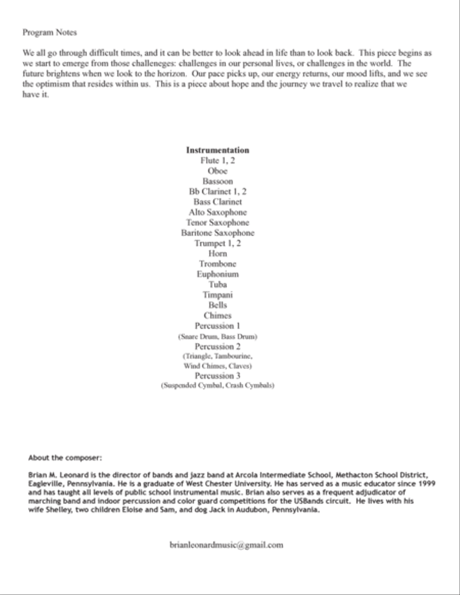 Brightening Horizon Brightening Horizon Concert Band scores gallery preview page 2