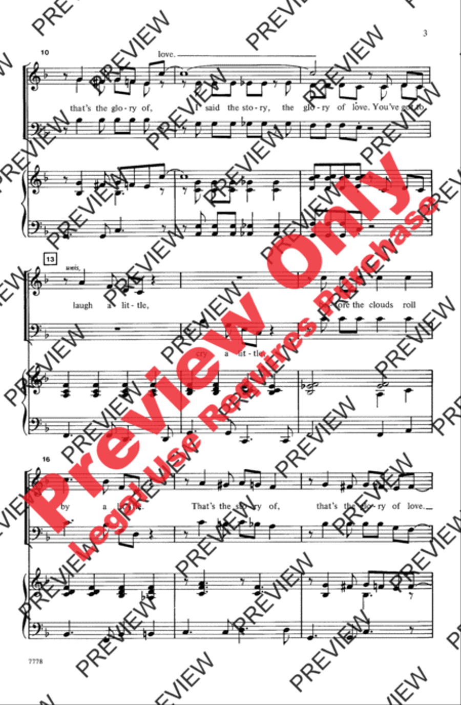 The Glory of Love 3-Part scores gallery preview page 3
