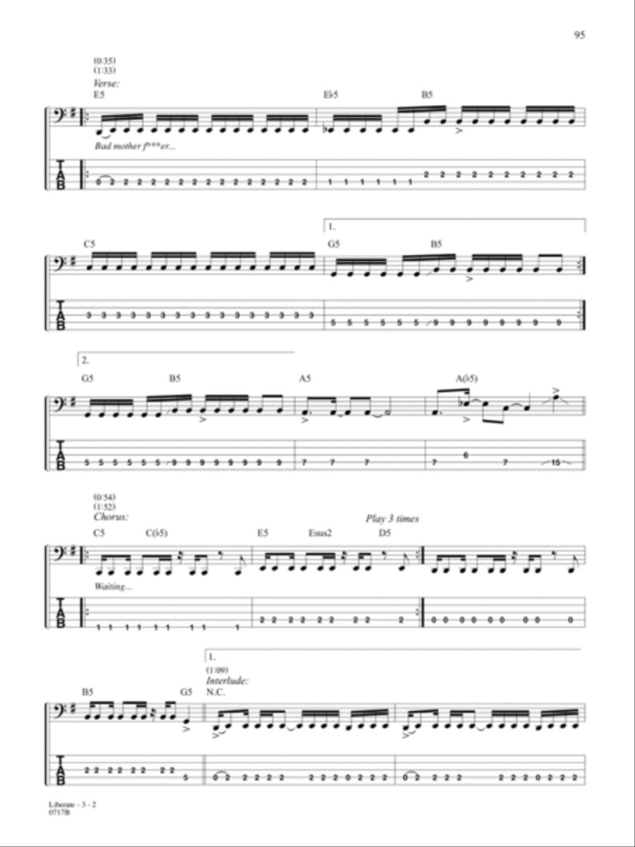 Liberate Liberate Bass Guitar Tablature scores gallery preview page 2