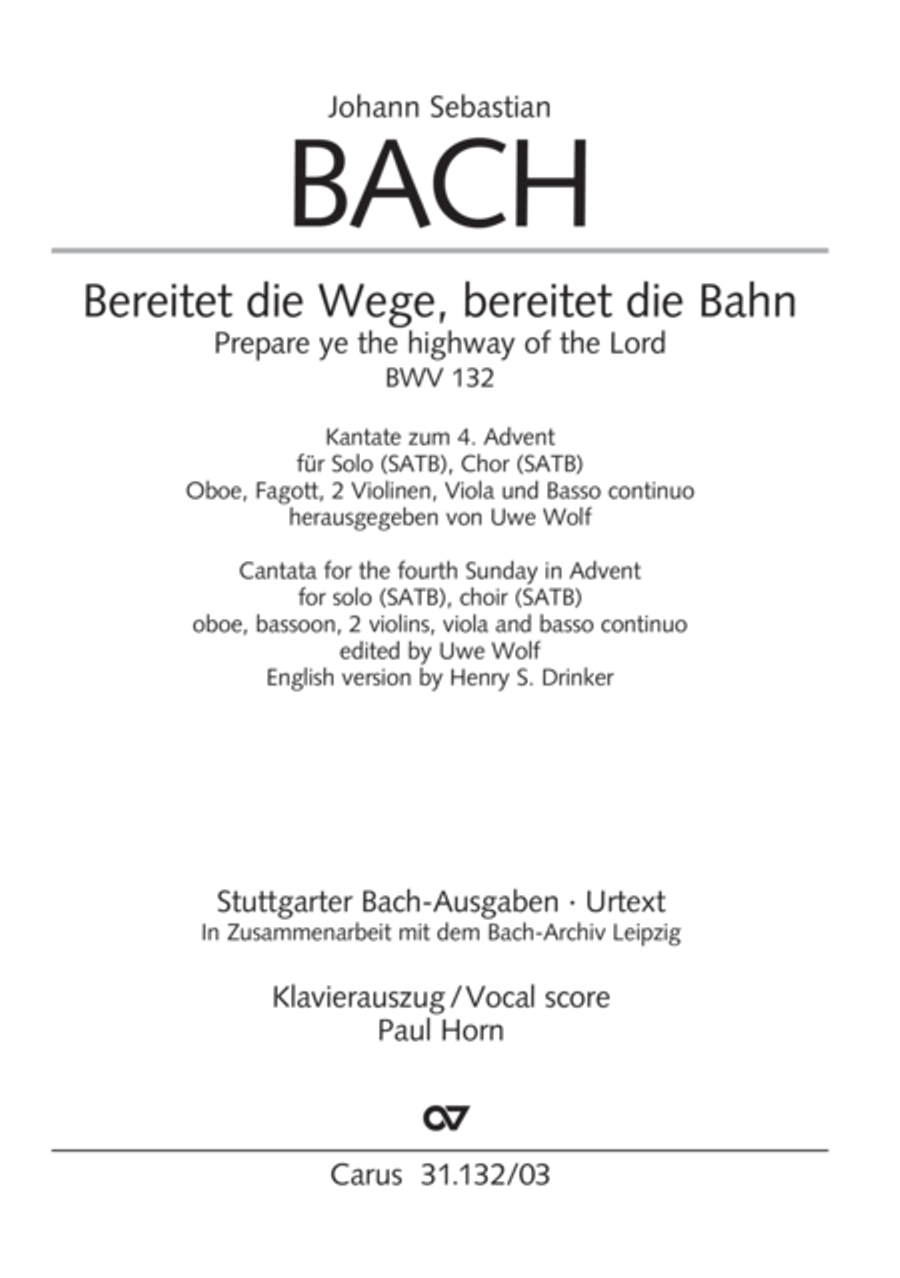 Prepare ye the highway of the Lord (Bereitet die Wege, bereitet die Bahn) 4-Part scores gallery preview page 2