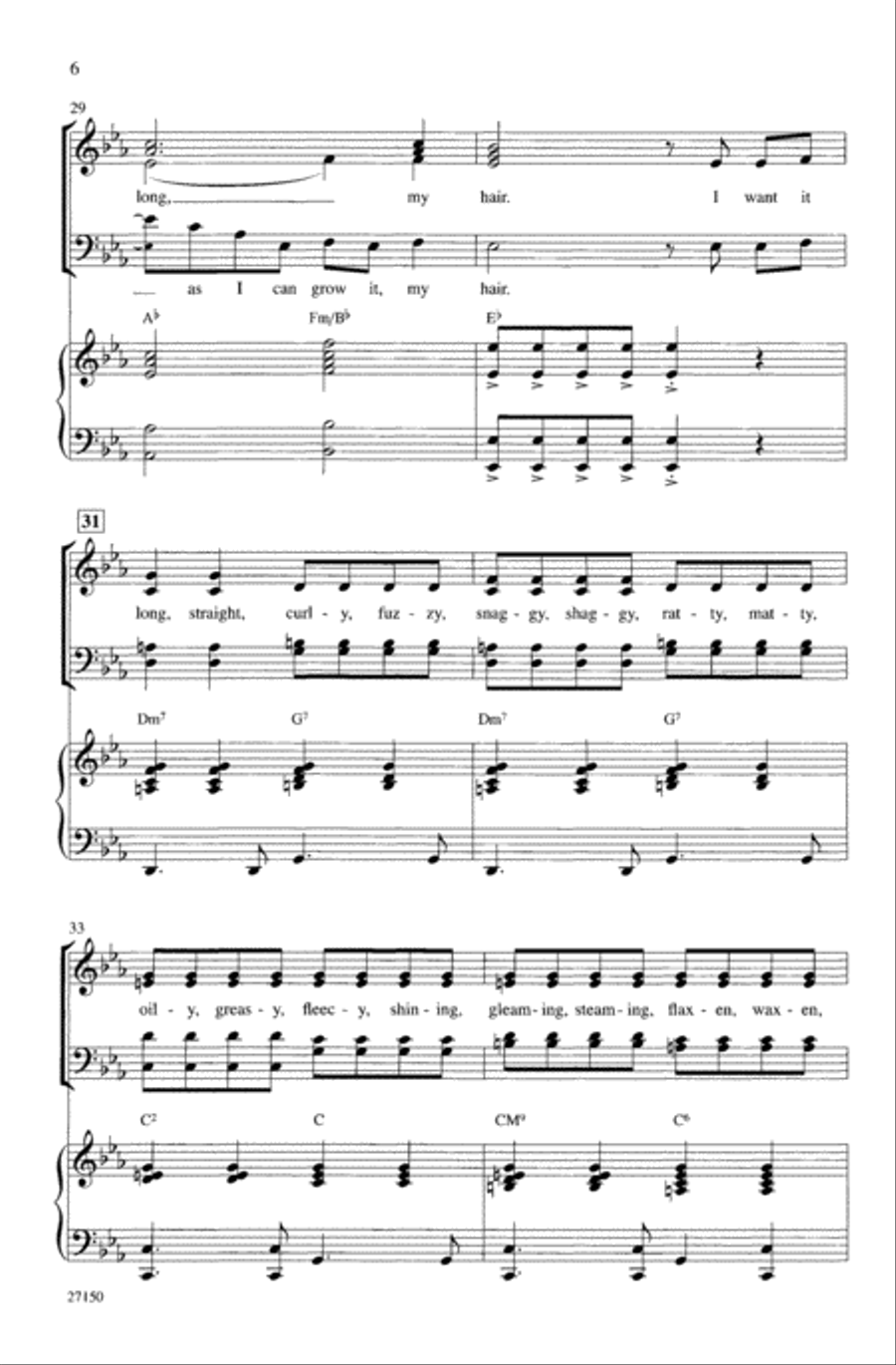 Hair (from Hair) Hair (from Hair) Choir scores gallery preview page 5