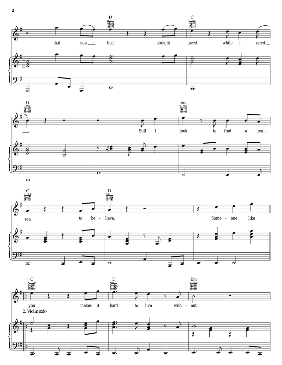 Reason To Believe Reason To Believe Piano, Vocal, Guitar scores gallery preview page 2