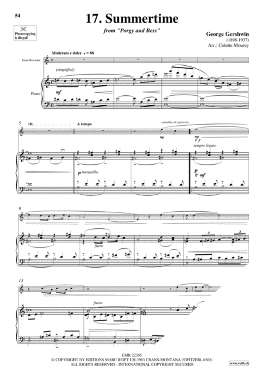 Gershwin 20 Greatest Hits Tenor Recorder scores gallery preview page 19