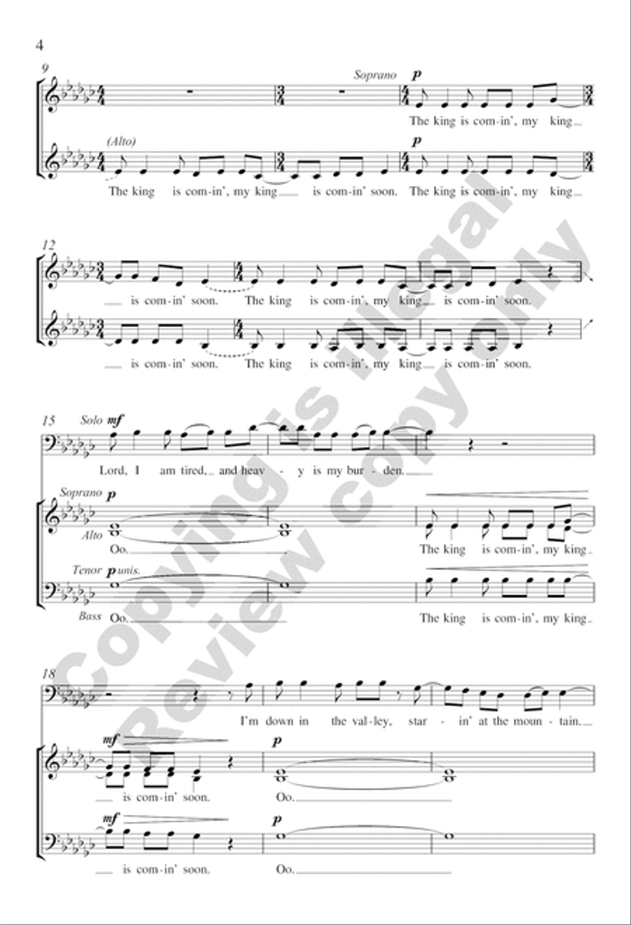 My King Is Comin' Soon 4-Part scores gallery preview page 3