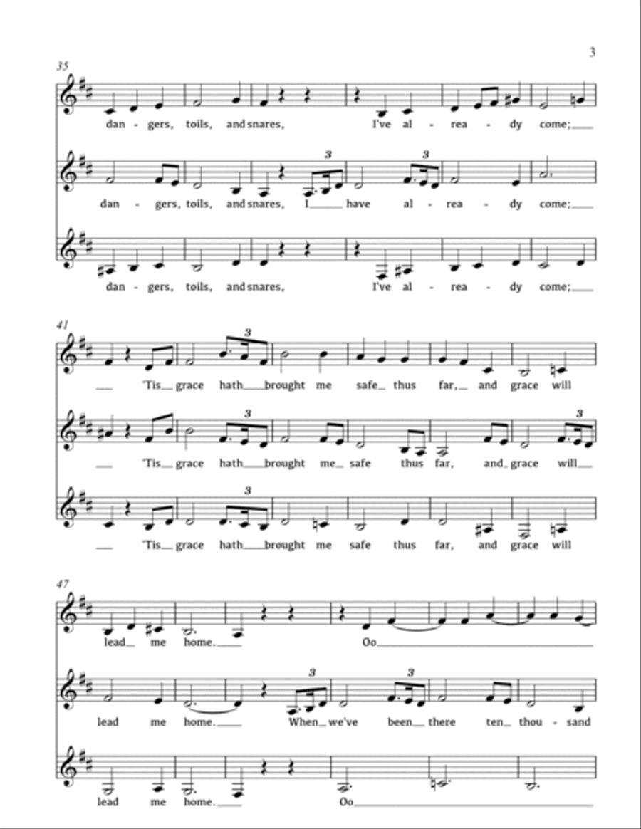 Amazing Grace Amazing Grace SSA scores gallery preview page 3