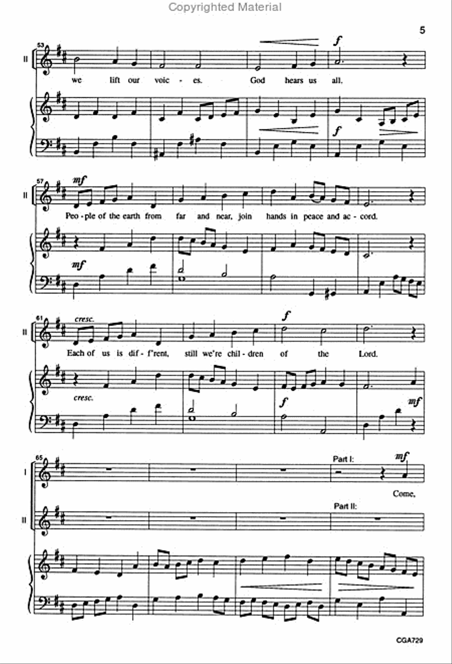 Come, Join Your Hands 2-Part scores gallery preview page 5