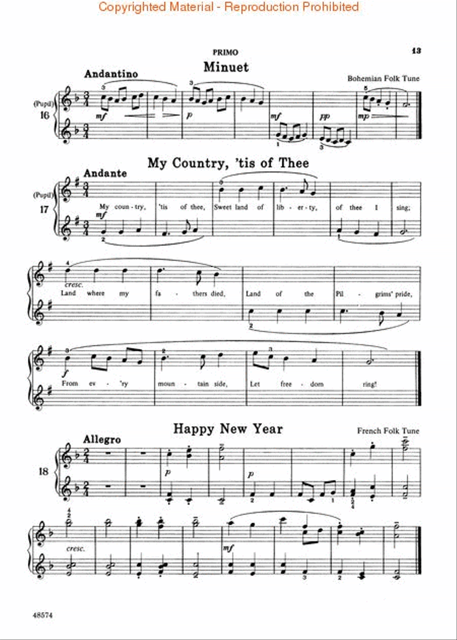 1st Duet Book Piano Duet scores gallery preview page 4