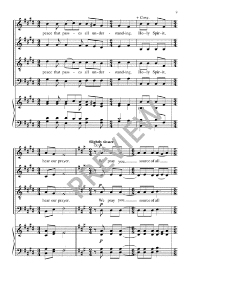 Litany of the Holy Spirit - SATB edition 4-Part scores gallery preview page 10