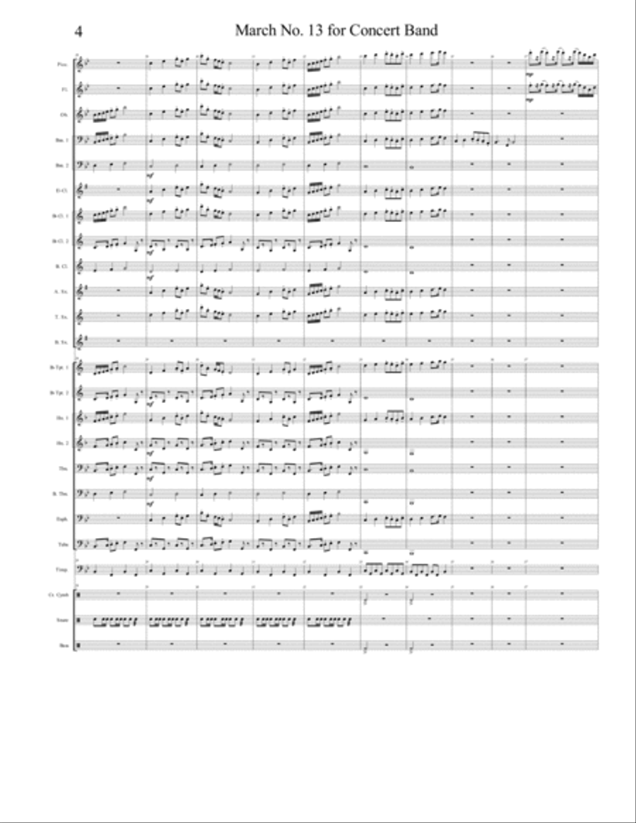 March No. 13 for Concert Band Concert Band scores gallery preview page 4