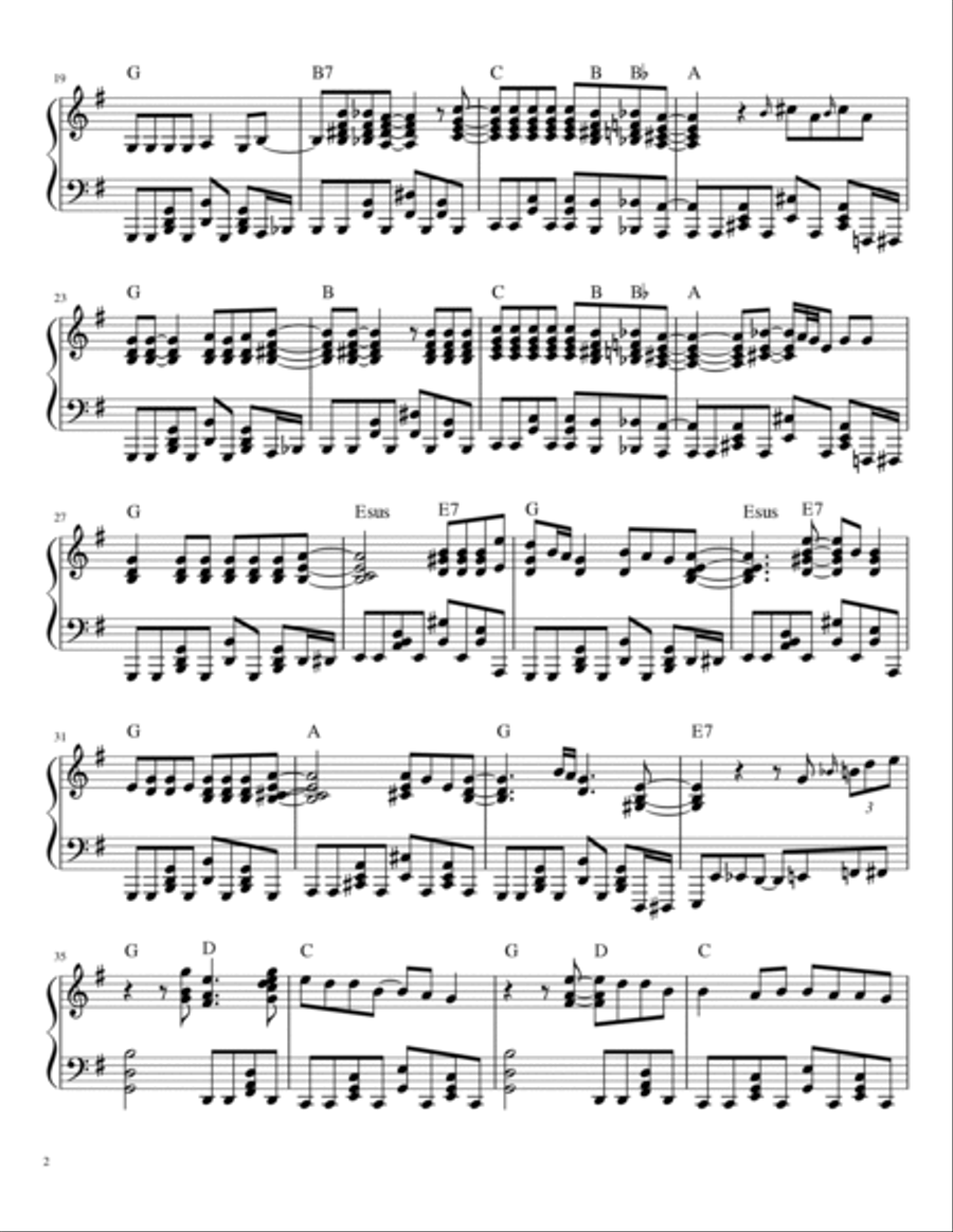 (sittin' On) The Dock Of The Bay Piano Solo scores gallery preview page 2