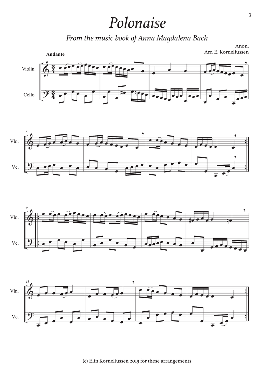 The Violin And Cello Duet Book - 21 Traditional and Classical Melodies for String Duet String Duet scores gallery preview page 3
