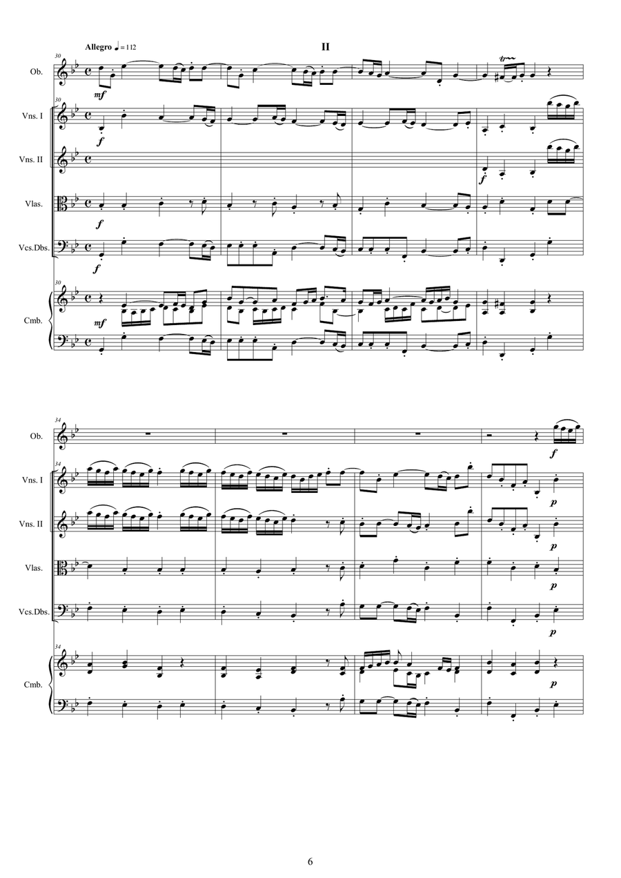 Handel - Oboe Concerto in G minor HWV 287 for Oboe, Strings and Continuo Chamber Orchestra scores gallery preview page 6