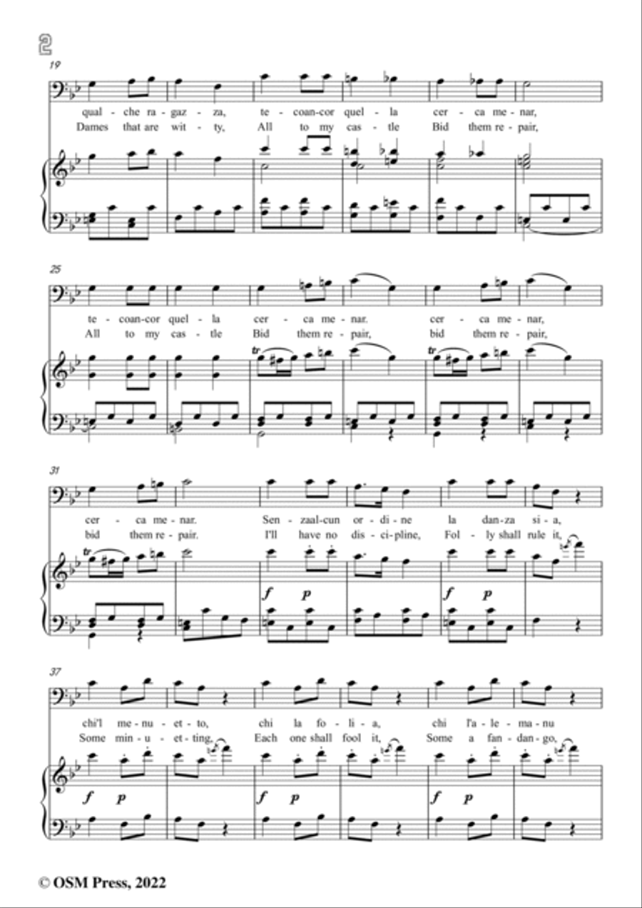 Mozart-Finch'han dal vino,from 'Don Giovanni,K.527',in B flat Major,for Voice and Piano Voice Solo scores gallery preview page 4