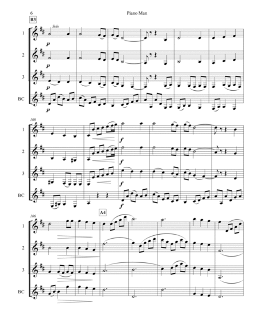Piano Man Piano Man Woodwind Ensemble scores gallery preview page 6