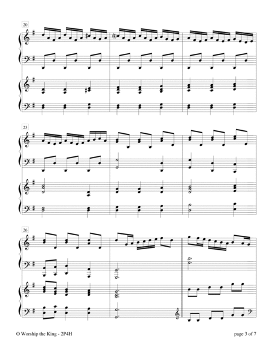 O Worship the King (2 Pianos, 4 Hands Duet) 2 Pianos, 4-Hands scores gallery preview page 4