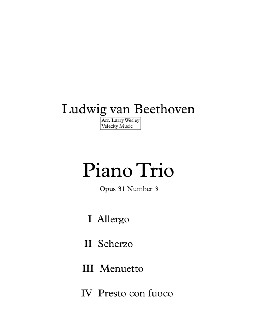 Sonate #18 Opus 31 #3 Sonate #18 Opus 31 #3 Piano Trio scores gallery preview page 1