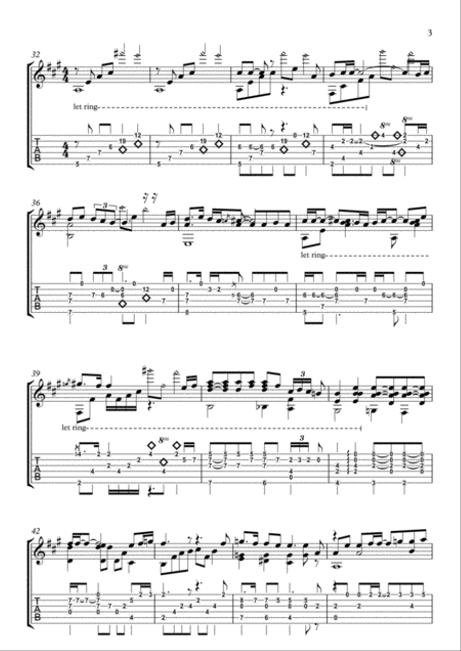 Bohemian Rhapsody Guitar Tablature scores gallery preview page 3