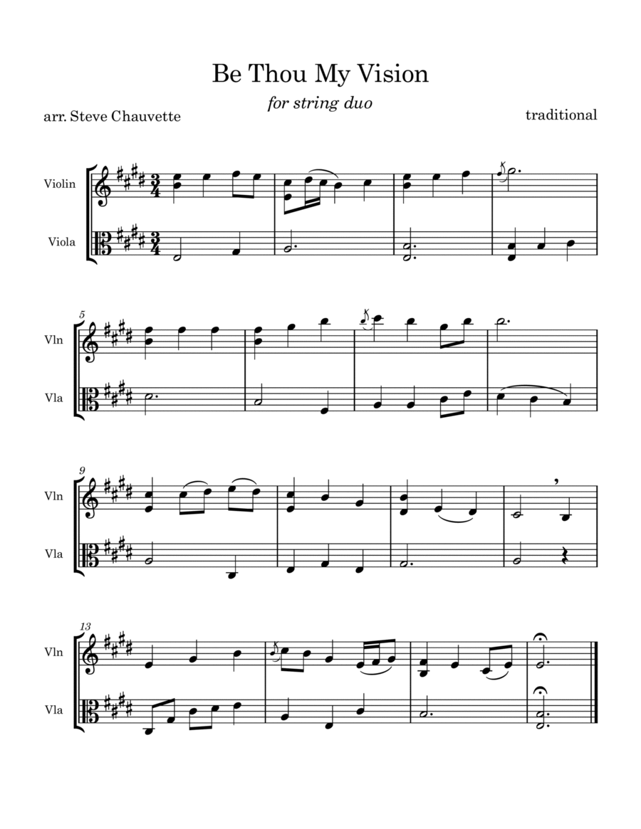 Be Thou My Vision String Duet scores gallery preview page 1