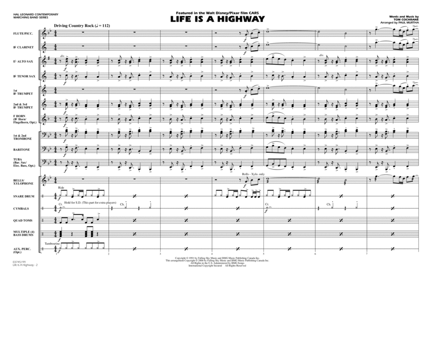 Life Is A Highway - Full Score image number null