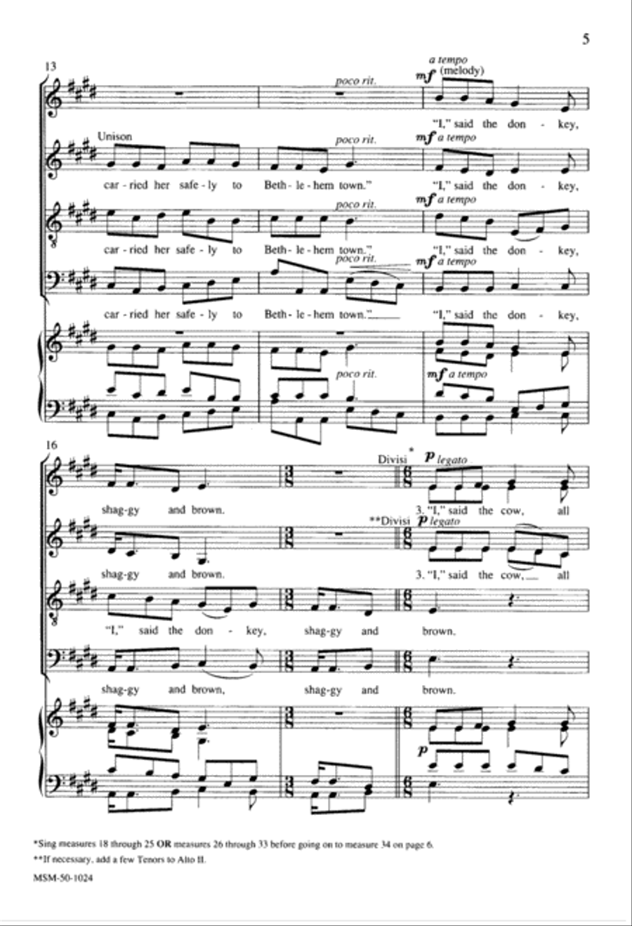 The Friendly Beasts 4-Part scores gallery preview page 3