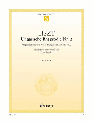 Book cover for Hungarian Rhapsody No. 2 in C-sharp Minor, Easy Version