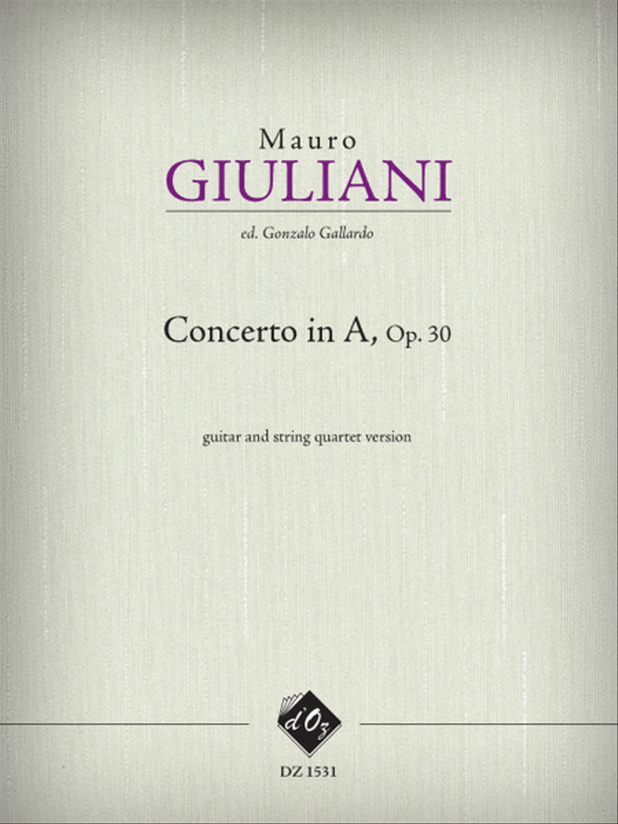Concerto in A, opus 30 Concerto in A, opus 30 String Orchestra scores gallery preview page 1