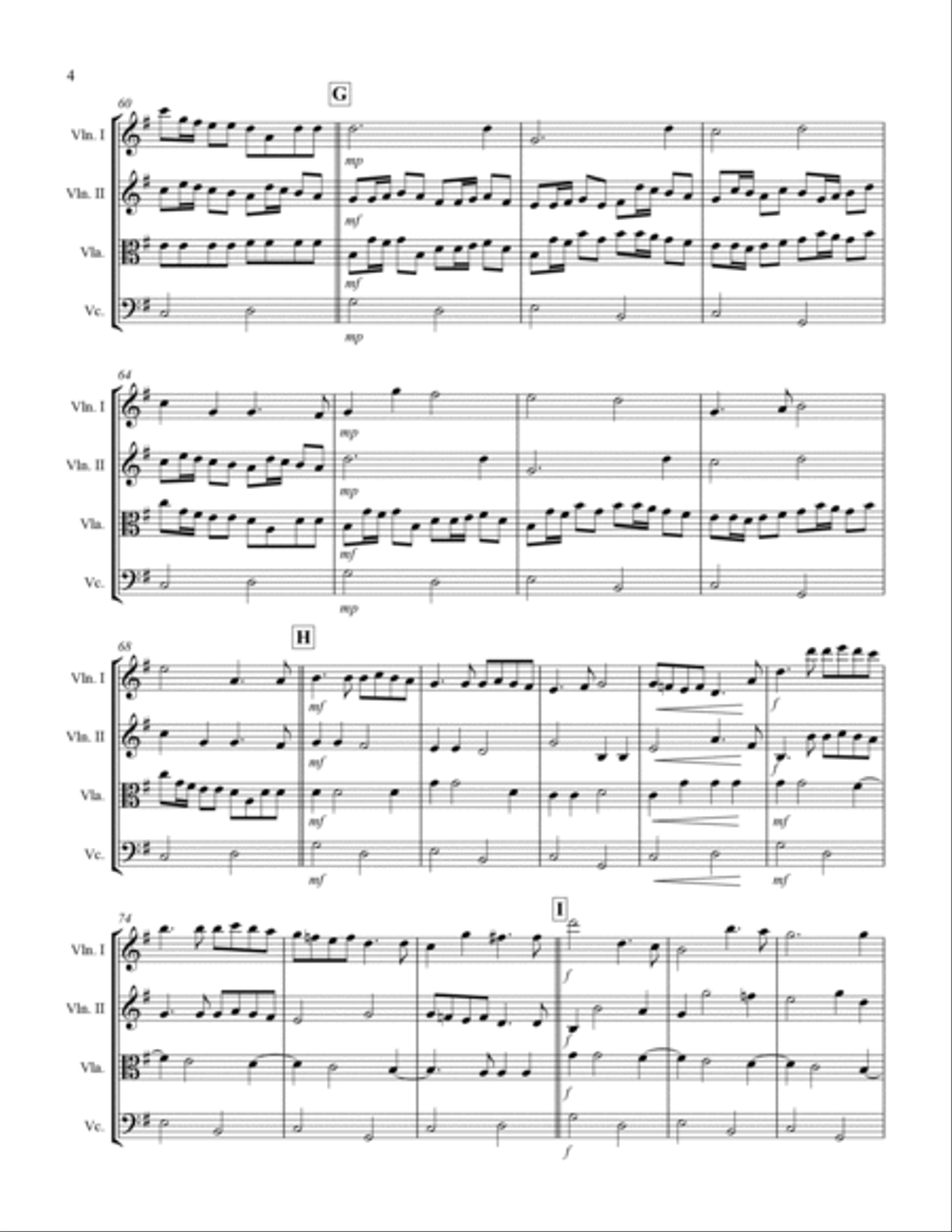 Pachelbel - Canon in D Major (for String Quartet) String Quartet scores gallery preview page 5