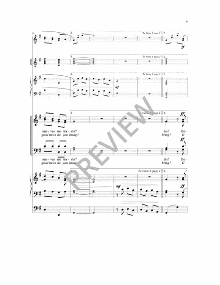 Campanas de Belen-Milligan 4-Part scores gallery preview page 2