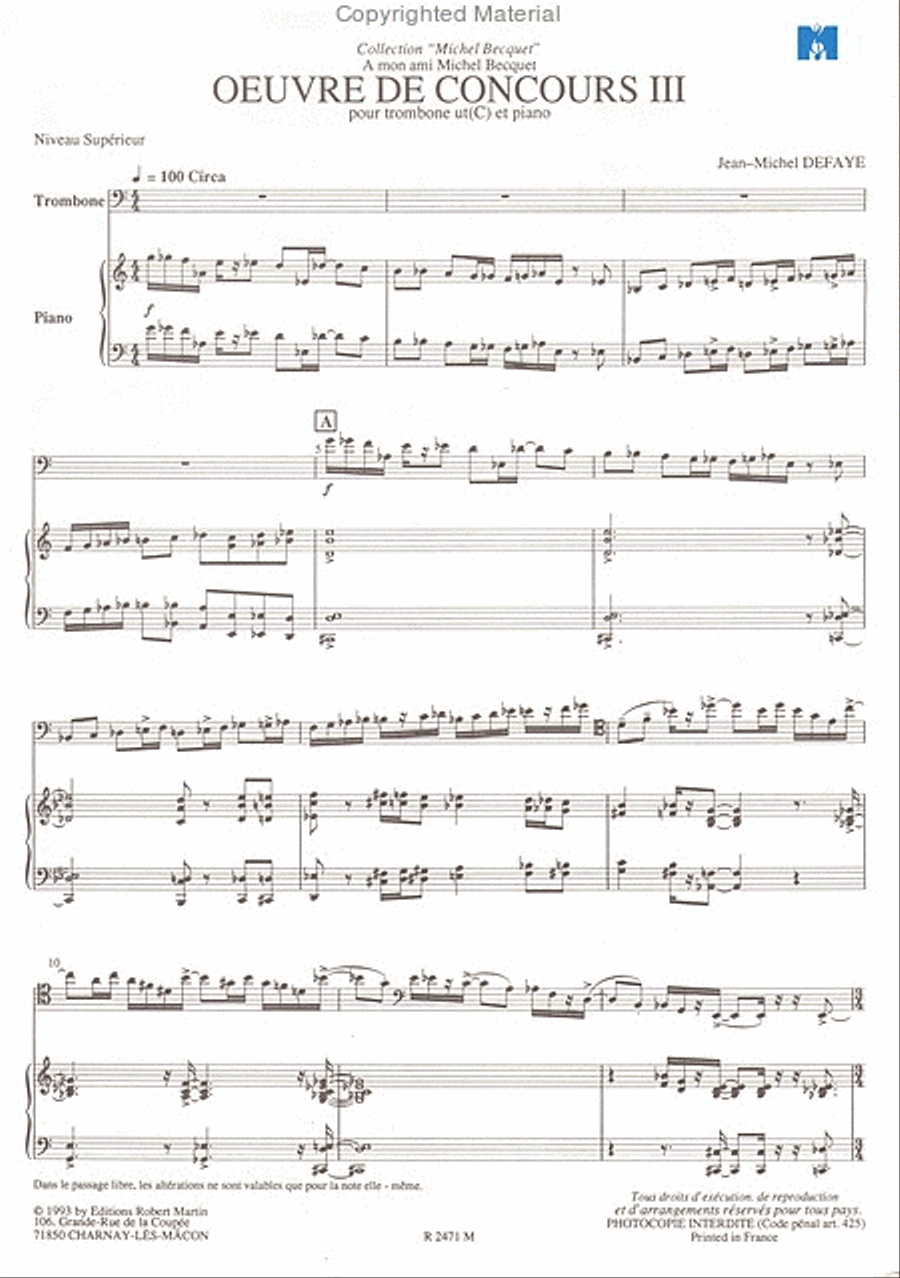 Œuvre de concours III Piano Accompaniment scores gallery preview page 2