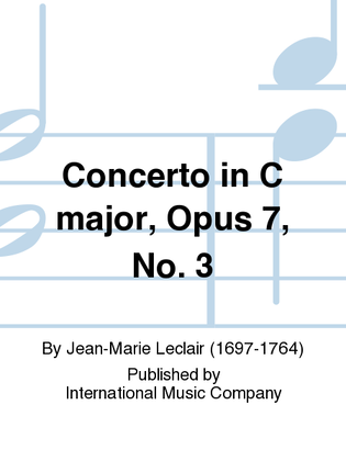 Book cover for Concerto In C Major, Opus 7, No. 3