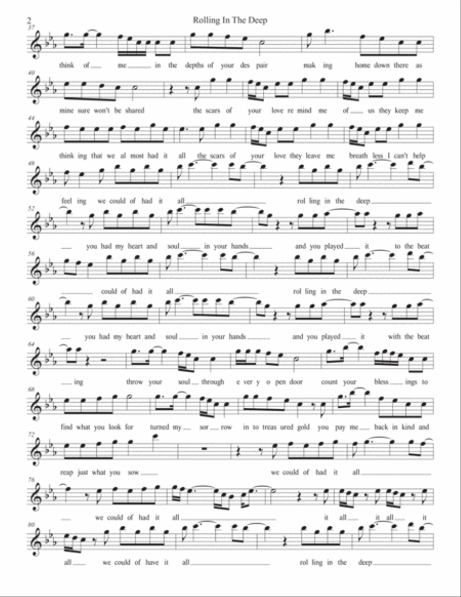 Rolling In The Deep Oboe Solo scores gallery preview page 2