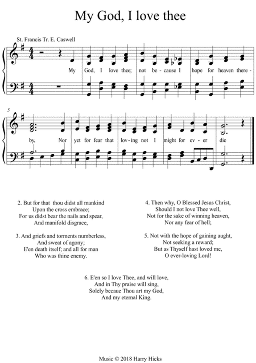 My God, I love Thee. A new tune to this wonderful hymn.