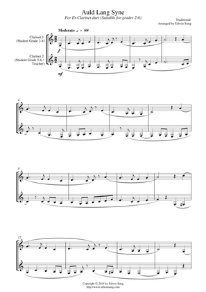 Auld Lang Syne (for Eb-clarinet duet, suitable for grades 2-6)