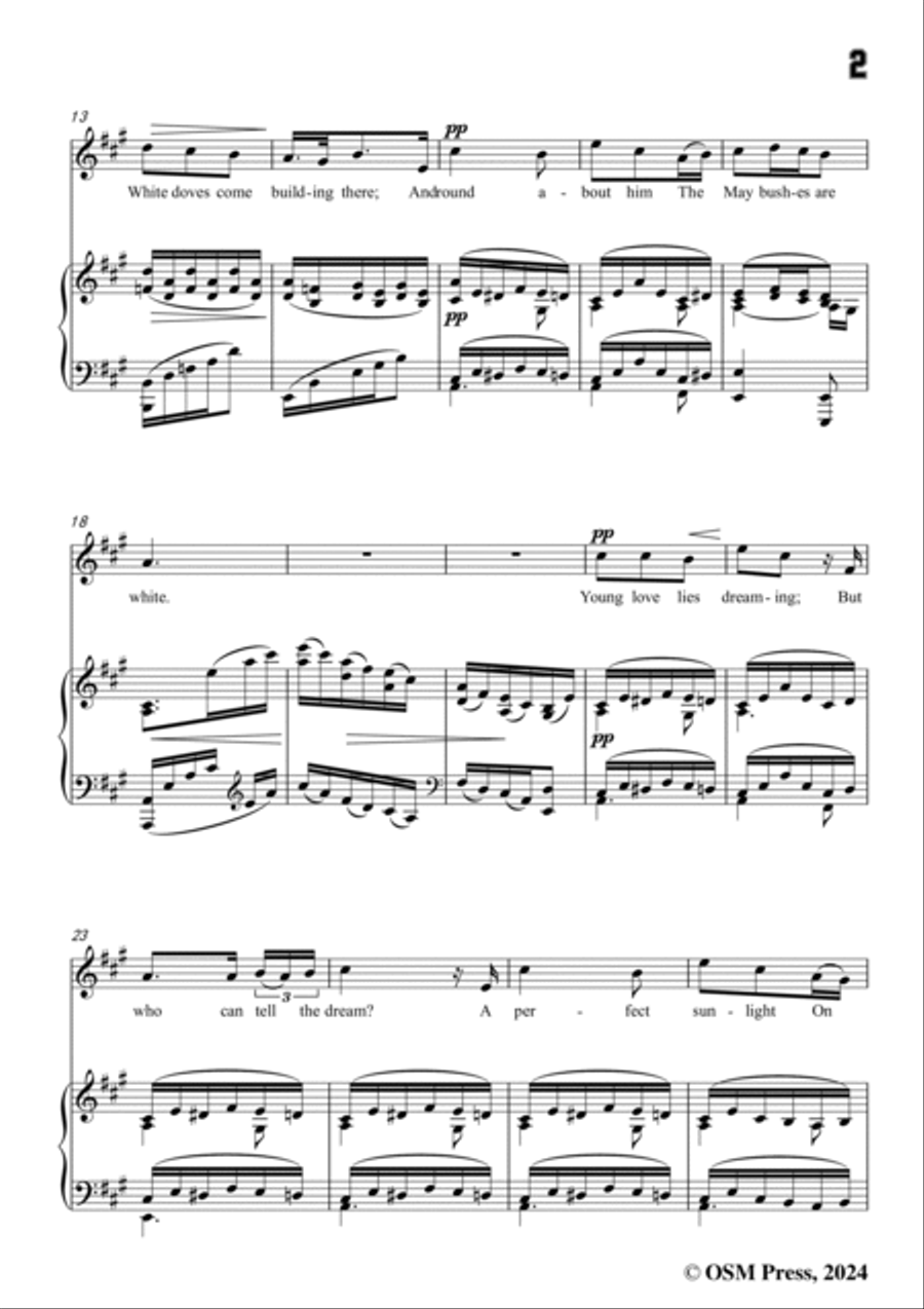 Somervell-Young love lies sleeping,in A Major Voice scores gallery preview page 3