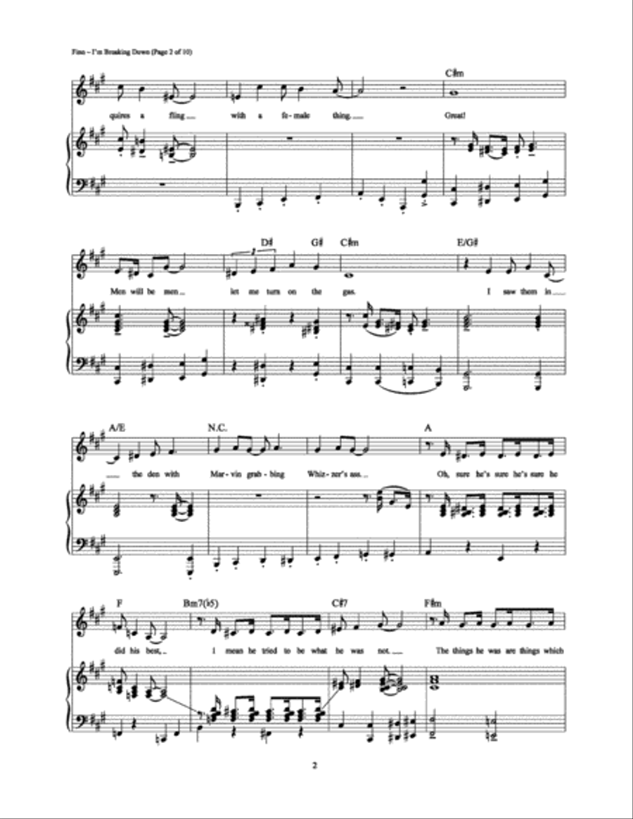 I'm Breaking Down Piano, Vocal, Guitar scores gallery preview page 2
