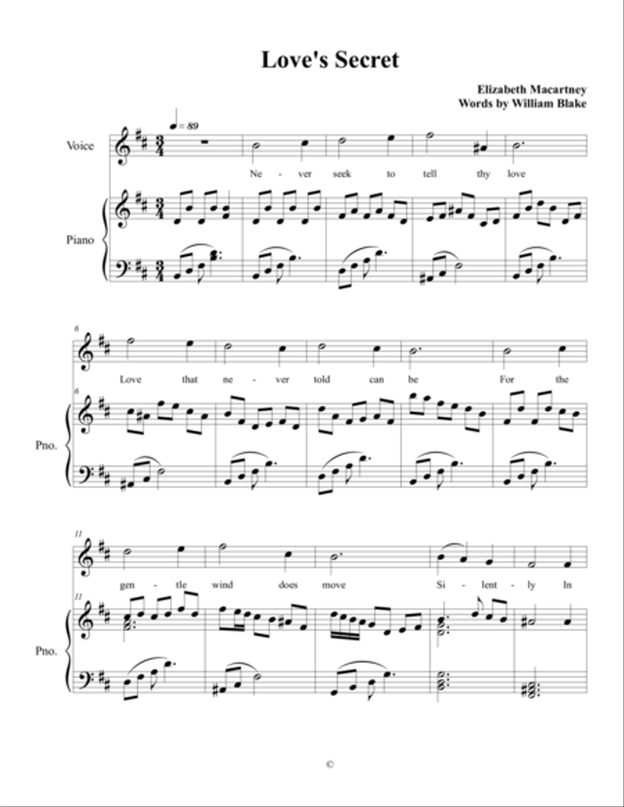 Love's Secret Soprano Voice scores gallery preview page 2