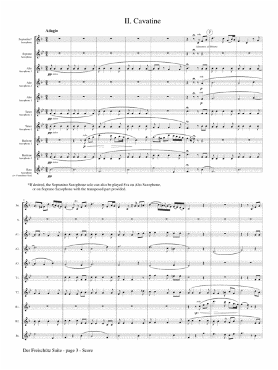 Der Freischutz Suite for Saxophone Choir Saxophone scores gallery preview page 3
