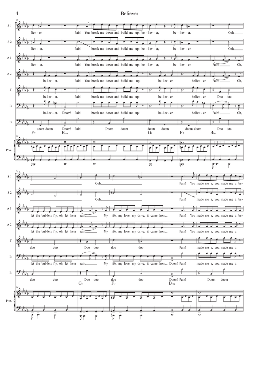 Believer 4-Part scores gallery preview page 4