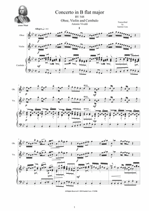 Vivaldi - Concerto in B flat major RV 548 for Oboe, Violin and Cembalo (or Piano)