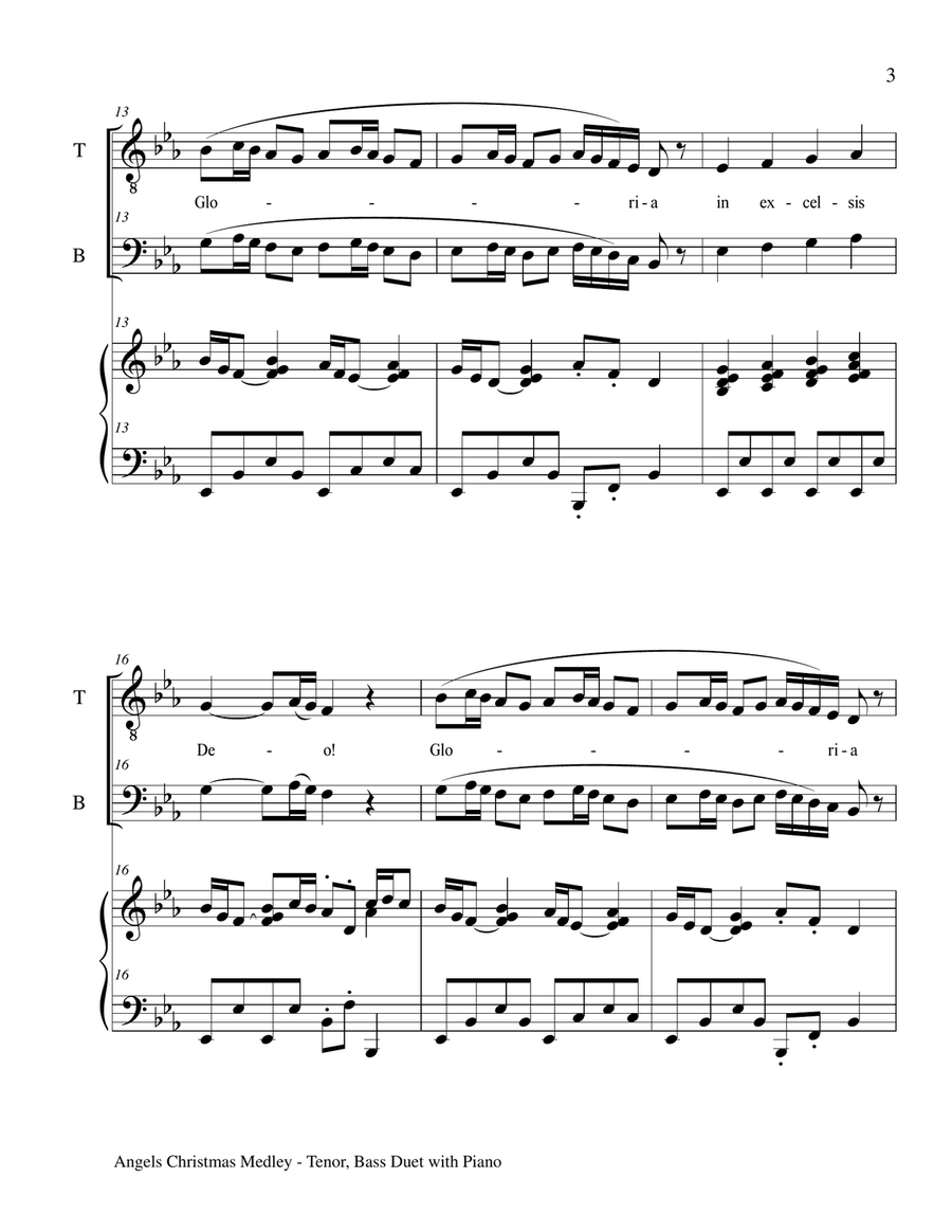 ANGELS CHRISTMAS MEDLEY (Tenor, Bass Duet with Piano) Piano Accompaniment scores gallery preview page 4