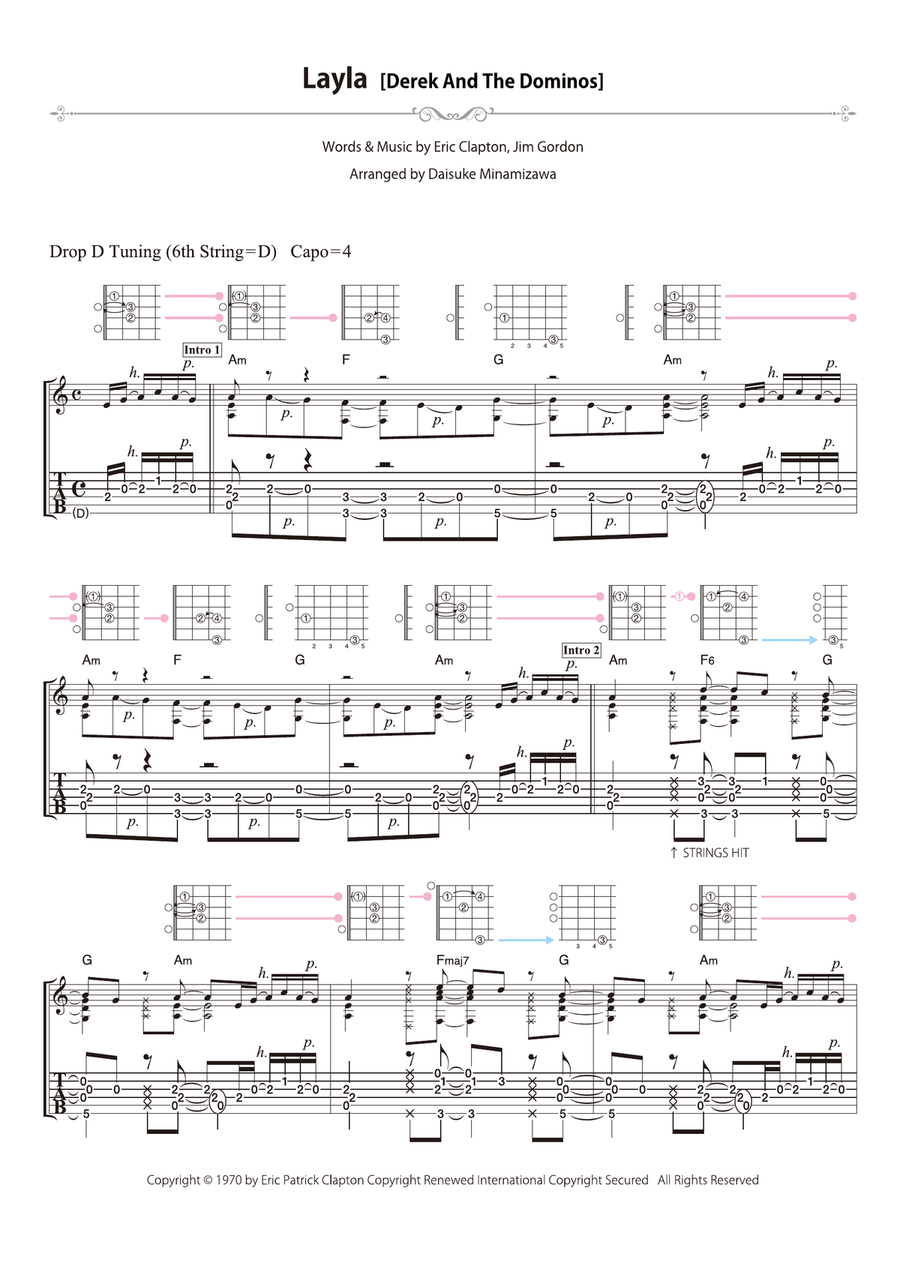 Layla Layla Acoustic Guitar scores gallery preview page 1