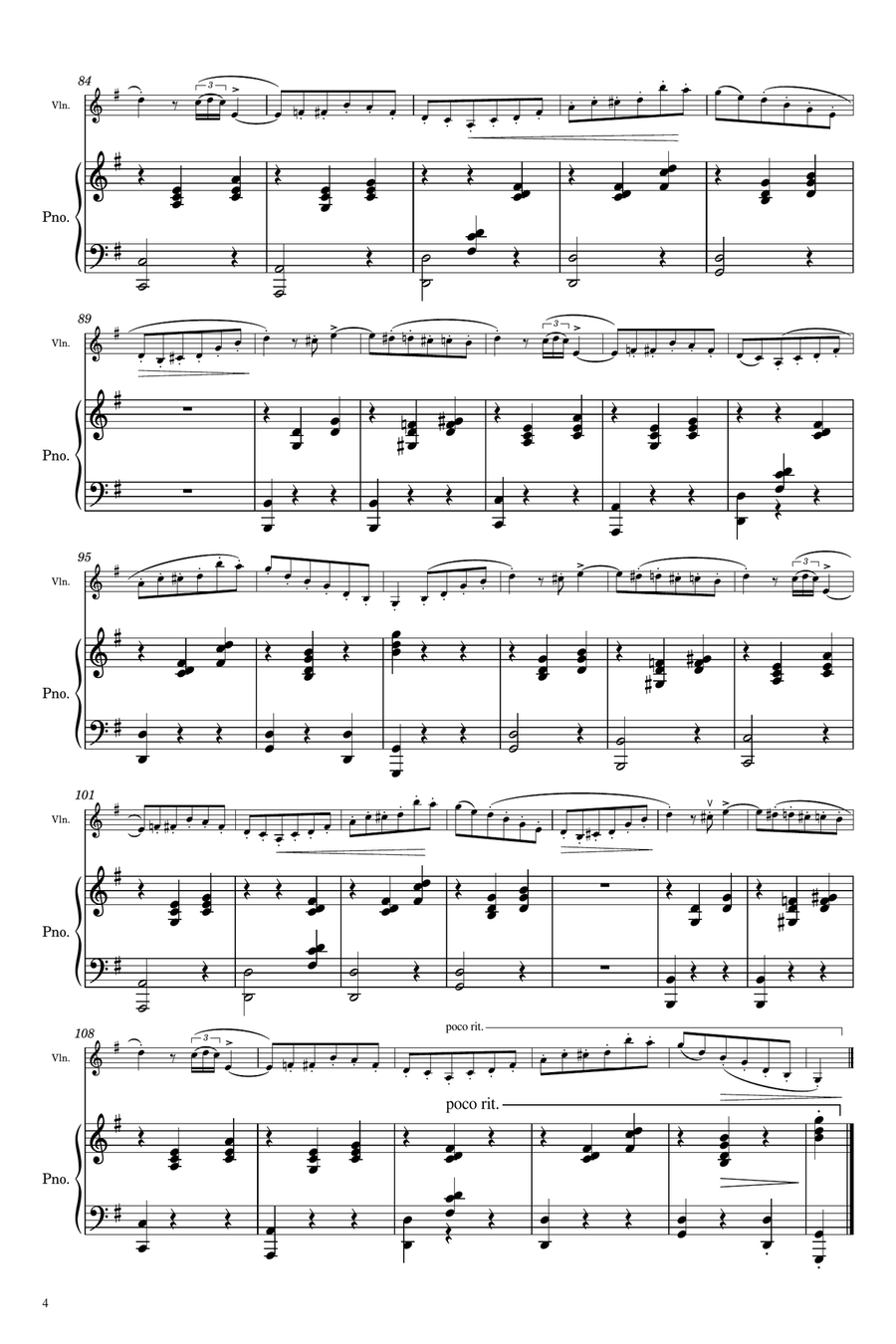 Fritz Kreisler - Schön Rosmarin - 3 Old Viennese Dances No.3 - for Violin and Piano Original Violin Solo scores gallery preview page 4