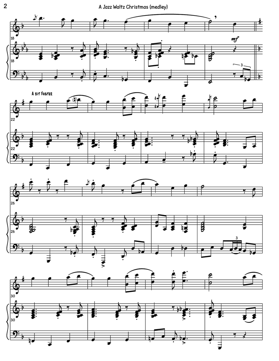 A Jazz Waltz Christmas (medley) Tenor Saxophone scores gallery preview page 5