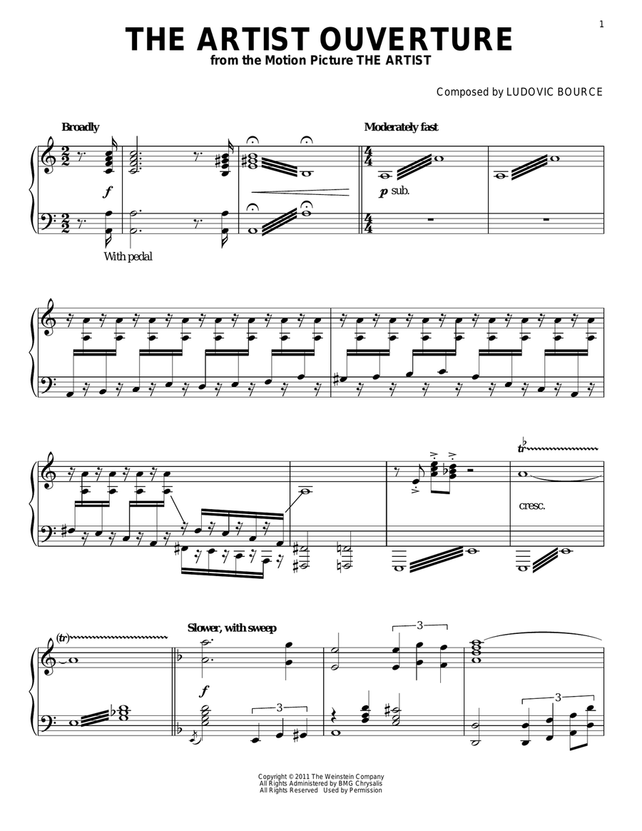 The Artist Ouverture Guitar scores gallery preview page 1