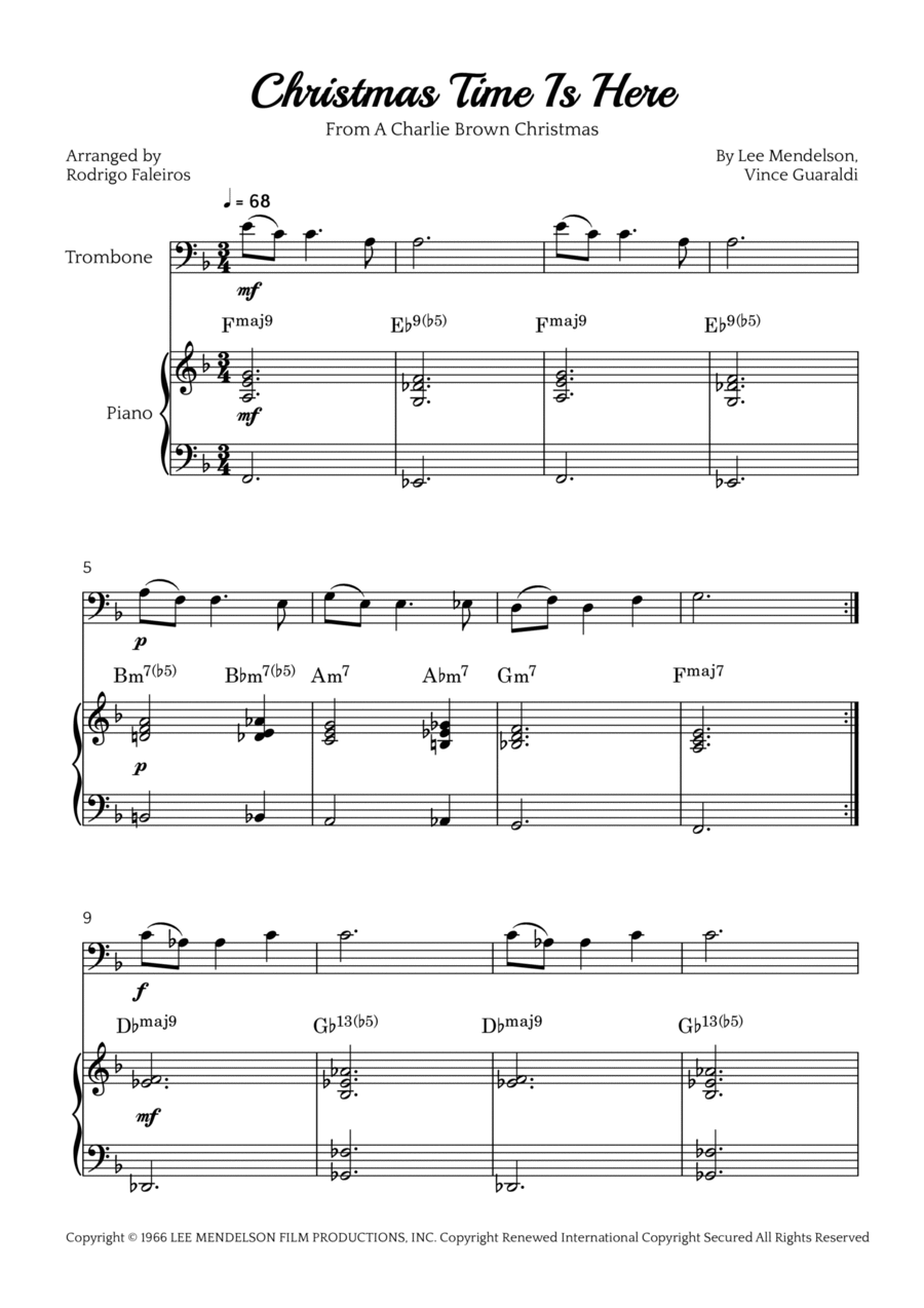 Christmas Time Is Here Easy Piano scores gallery preview page 1