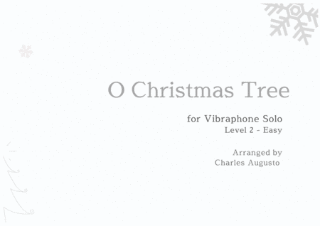 O Christmas Tree for Vibraphone Solo (Two Voices) - Easy - (O Tannenbaum) image number null
