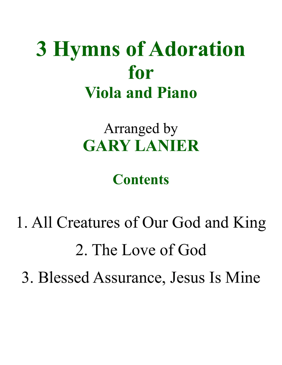 6 HYMNS of Adoration & Guidance Set 1 & 2 (Duets - Viola and Piano with Parts) image number null